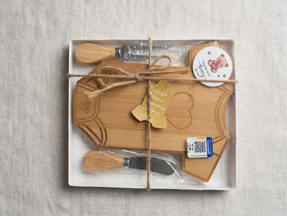 Baby Shower Clothing Shaped Charcuterie Board Set with Knives and Box